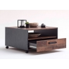 Diivanilaud ratastel TRENDTEAM valge / tamm, 70x70xH40 cm