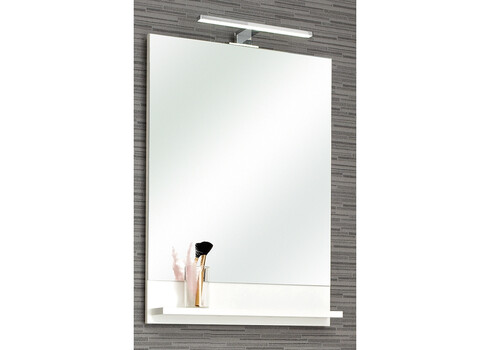 Peegel riiuliga PIOLO valge, 50x10xH70 cm