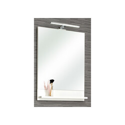 Peegel riiuliga PIOLO valge, 50x10xH70 cm