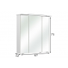 Peegelkapp SEO valge läige, 67x22xH71 cm, LED