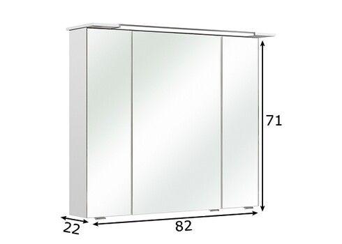 Peegelkapp SEO valge läige, 82x20xH71 cm, LED