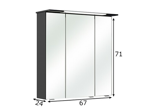 Peegelkapp SEO antratsiit, 67x22xH71 cm, LED