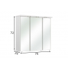 Peegelkapp CARINA valge läige, 75x20xH72 cm, LED