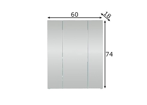 Peegelkapp MONTE valge läige, 60x18xH74 cm