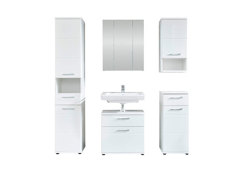 Vannitoamööbli komplekt MONTE valge läige, 164x38xH189 cm