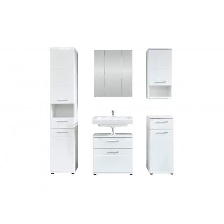 Vannitoamööbli komplekt MONTE valge läige, 164x38xH189 cm
