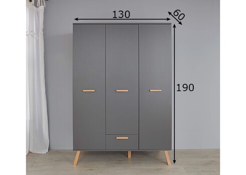 Riidekapp MATS hall, 130x60xH190 cm