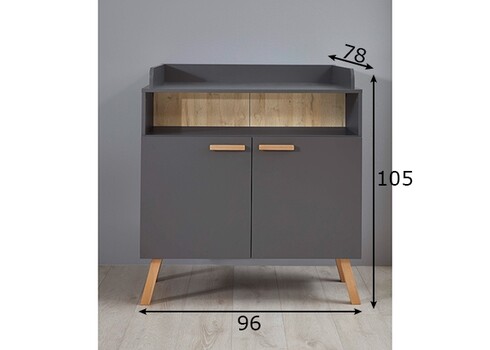 Kummut mähkimisalusega MATS hall, 96x78xH105 cm