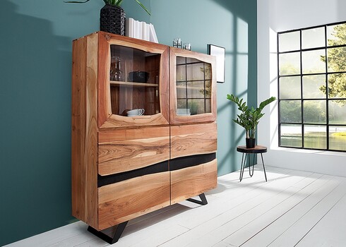 Vitriinkapp AMAZONAS akaatsia, 118x39xH140 cm