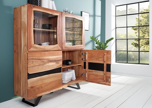 Vitriinkapp AMAZONAS akaatsia, 118x39xH140 cm