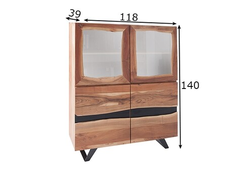 Vitriinkapp AMAZONAS akaatsia, 118x39xH140 cm