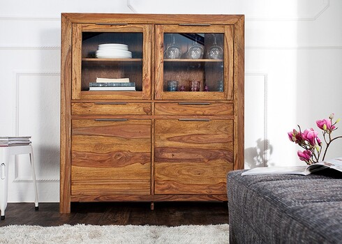 Vitriinkapp LAGOS sheesham, 120x35xH140 cm