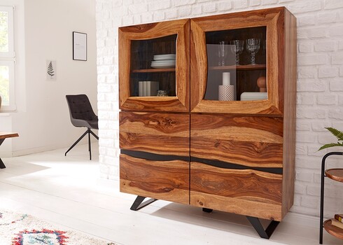 Vitriinkapp AMAZON sheesham, 118x38xH140 cm