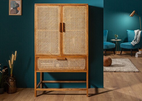 Kummut BAMBOO LOUNGE mango / beež, 80x45xH140 cm