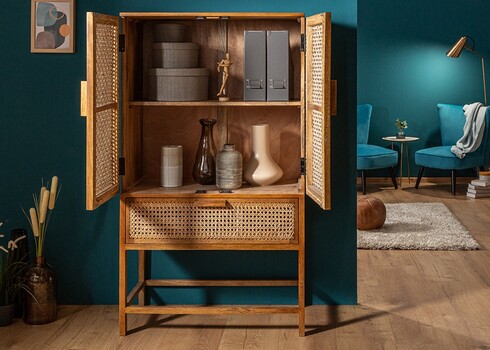 Kummut BAMBOO LOUNGE mango / beež, 80x45xH140 cm