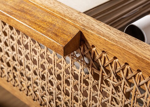 Kummut BAMBOO LOUNGE mango / beež, 80x45xH140 cm