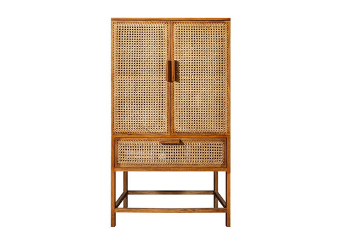 Kummut BAMBOO LOUNGE mango / beež, 80x45xH140 cm