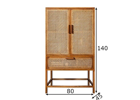 Kummut BAMBOO LOUNGE mango / beež, 80x45xH140 cm