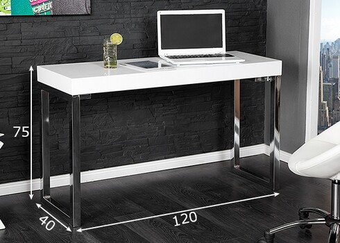 Kirjutuslaud VISION valge läige, 120x40xH70 cm