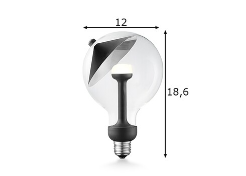 LED lamp MOVE ME cone must / hõbe, 5,5W, E27, 2700K