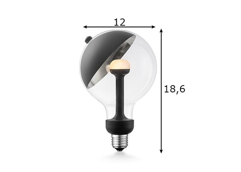 LED lamp MOVE ME sphere must / hõbe, 5,5W, E27, 2700K