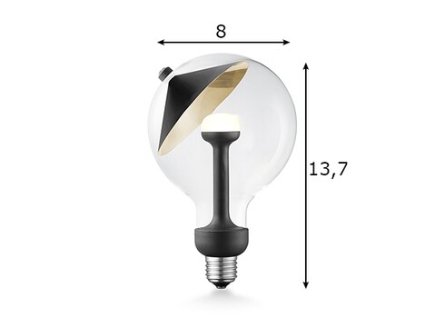 LED lamp MOVE ME cone must / kuldne, 3W, E27, 2700K