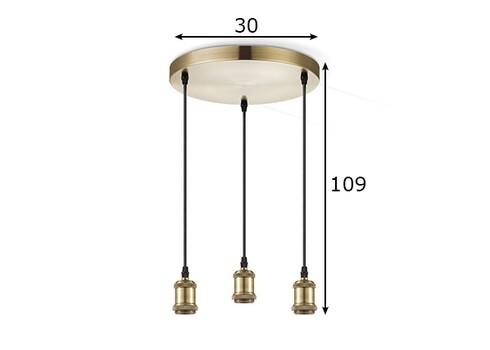 Rippvalgusti VINTAGE pronks D30xH109 cm, E27