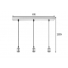 Rippvalgusti VINTAGE matt teras 66xH109 cm, E27