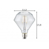 LED lamp DIAMOND klaar, D11,2xH13,4 cm, 2W, E27, 2500K