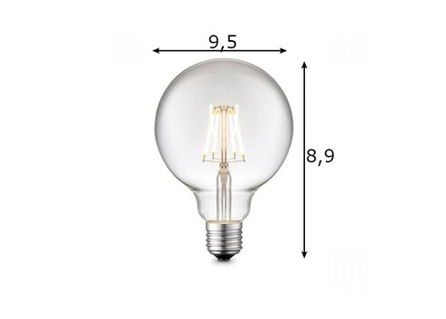 LED lamp GLOBE klaar, D9,5xH8,9 cm, 4W, E27, 3000K
