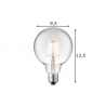 LED lamp GLOBE klaar, D9,5xH13,5 cm, 6W, E27, 3000K