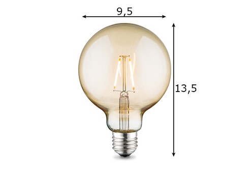 LED lamp GLOBE merevaik, D9,5xH13,5 cm, 6W, E27, 2700K