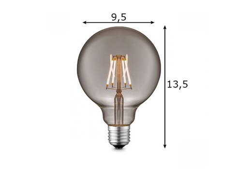 LED lamp GLOBE suitshall, D9,5xH13,5 cm, 6W, E27, 2700K