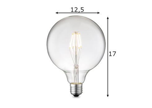 LED lamp CARBON klaar, D12,5xH17 cm, 4W, E27, 3000K