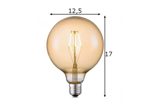 LED lamp CARBON merevaik, D12,5xH17 cm, 4W, E27, 3000K