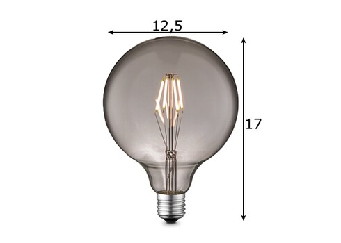 LED lamp CARBON suitshall, D12,5xH17 cm, 4W, E27, 2700K