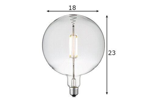 LED lamp CARBON klaar, D18xH23 cm, 4W, E27, 3000K