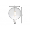 LED lamp CARBON klaar, D18xH23 cm, 4W, E27, 3000K