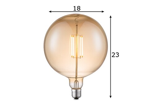 LED lamp CARBON merevaik, D18xH23 cm, 4W, E27, 2700K