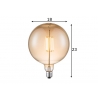 LED lamp CARBON merevaik, D18xH23 cm, 4W, E27, 2700K