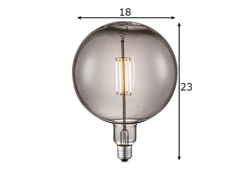 LED lamp CARBON suitshall, D18xH23 cm, 4W, E27, 2700K