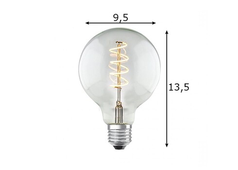 LED lamp SPIRAL klaar, D9,5xH13,5 cm, 4W, E27, 2200K