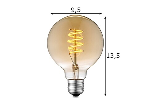 LED lamp SPIRAL merevaik, D9,5xH13,5 cm, 4W, E27, 2200K