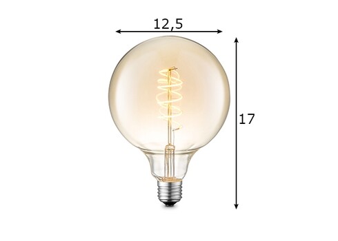 LED lamp SPIRAL merevaik, D12,5xH17 cm, 4W, E27, 2200K