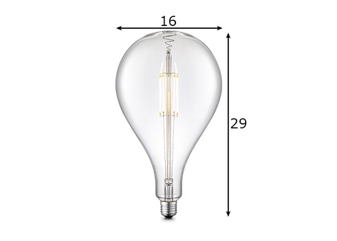 LED lamp CARBON klaar, D16xH29 cm, 4W, E27, 3000K