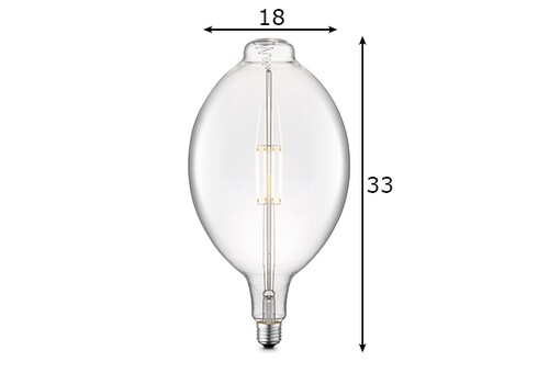 LED lamp CARBON klaar, D18xH33 cm, 4W, E27, 3000K