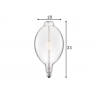 LED lamp CARBON klaar, D18xH33 cm, 4W, E27, 3000K
