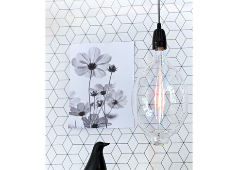 LED lamp CARBON klaar, D18xH33 cm, 4W, E27, 3000K