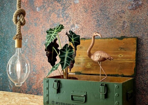 LED lamp CARBON klaar, D18xH33 cm, 4W, E27, 3000K