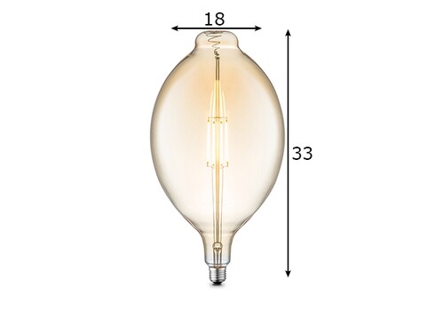 LED lamp CARBON merevaik, D18xH33 cm, 4W, E27, 2700K